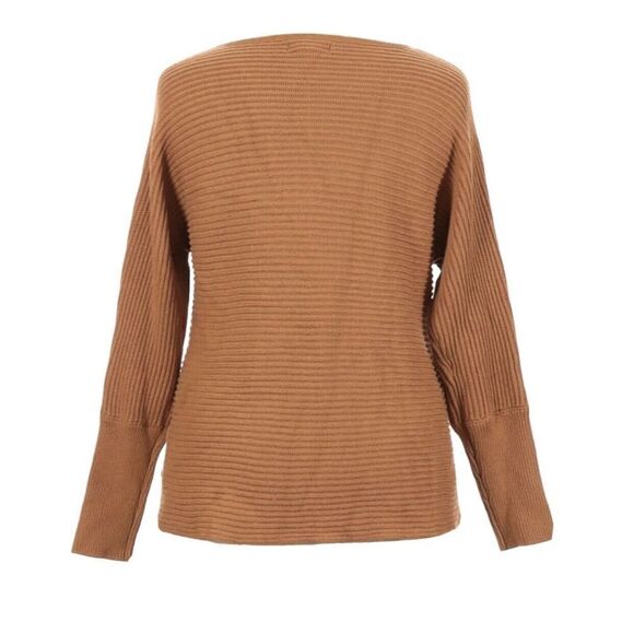 Rachel Zoe Brown Sweater XL Boat Neck Pullover - Picture 2 of 5